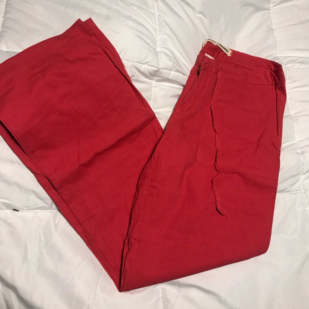 Red Linen Pants